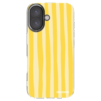 Picasee silikonski prozorni ovitek za Apple iPhone 16 - Lines lemon