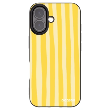 Picasee silikonski črni ovitek za Apple iPhone 16 - Lines lemon