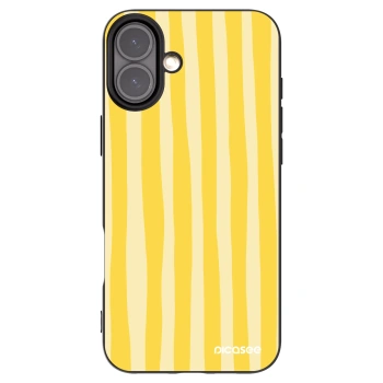 Picasee silikonski črni ovitek za Apple iPhone 16 Plus - Lines lemon