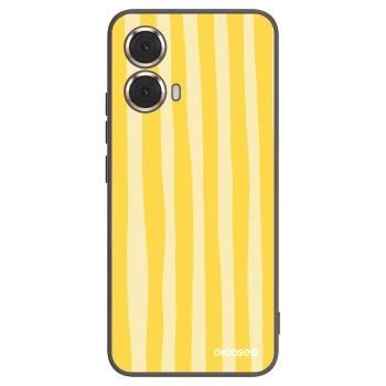 Picasee silikonski črni ovitek za Motorola Moto G85 - Lines lemon
