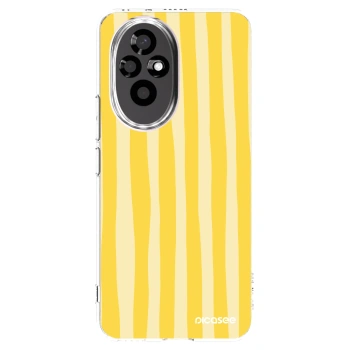 Picasee silikonski prozorni ovitek za Honor 200 Pro 5G - Lines lemon