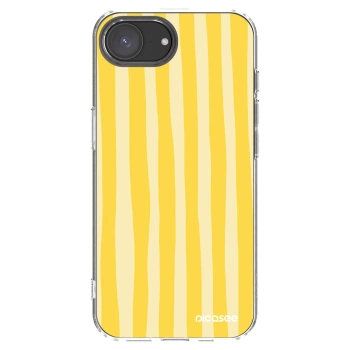 Picasee silikonski prozorni ovitek za Apple iPhone 16e - Lines lemon
