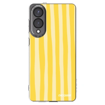 Picasee silikonski prozorni ovitek za Samsung Galaxy S25 Edge 5G - Lines lemon