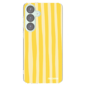 Picasee silikonski prozorni ovitek za Samsung Galaxy S25+ 5G - Lines lemon