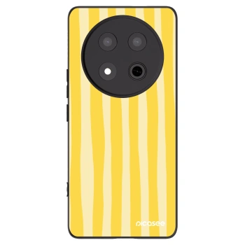 Picasee silikonski črni ovitek za Honor Magic7 Lite 5G - Lines lemon
