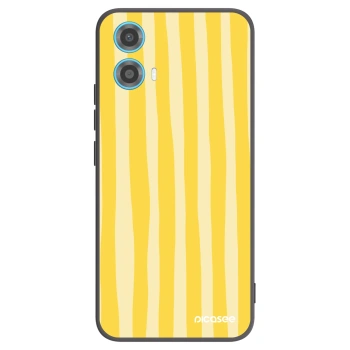 Picasee silikonski črni ovitek za Motorola Moto G34 5G - Lines lemon