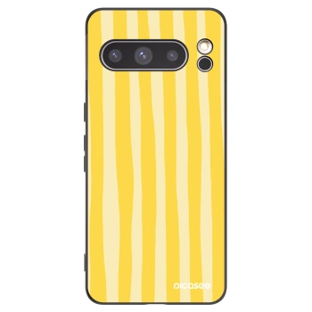 Picasee silikonski črni ovitek za Google Pixel 8 Pro - Lines lemon