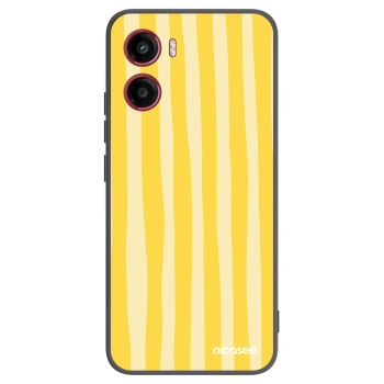 Picasee silikonski črni ovitek za Motorola Moto G05 - Lines lemon