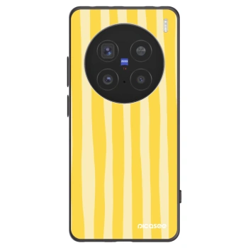 Picasee silikonski črni ovitek za Vivo X200 Pro - Lines lemon