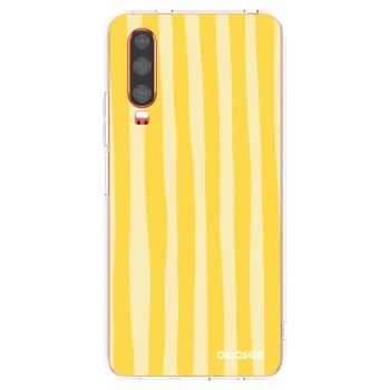 Picasee silikonski prozorni ovitek za Huawei P30 - Lines lemon
