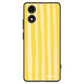 Picasee silikonski črni ovitek za Motorola Moto E14 - Lines lemon