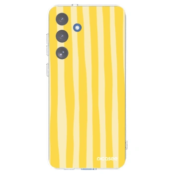 Picasee silikonski prozorni ovitek za Samsung Galaxy S25 FE 5G - Lines lemon