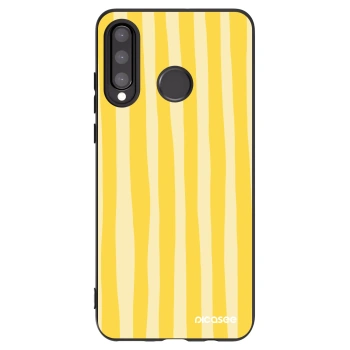 Picasee silikonski črni ovitek za Huawei P30 Lite - Lines lemon