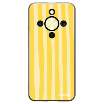 Picasee silikonski črni ovitek za Honor Magic8 Lite 5G - Lines lemon