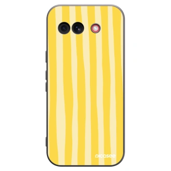 Picasee silikonski črni ovitek za Google Pixel 10a - Lines lemon