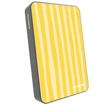 Picasee Prenosna baterija z MagSafe 10 000 mAh Siva - Lines lemon