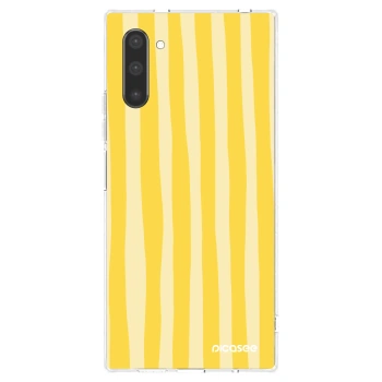Picasee silikonski prozorni ovitek za Samsung Galaxy Note 10 N970F - Lines lemon