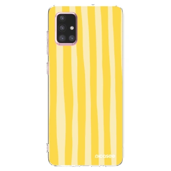 Picasee silikonski prozorni ovitek za Samsung Galaxy A71 A715F - Lines lemon