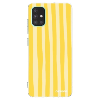 Picasee silikonski prozorni ovitek za Samsung Galaxy A51 A515F - Lines lemon