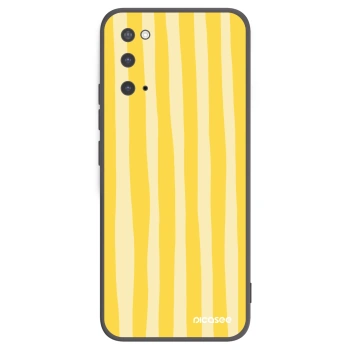 Picasee silikonski črni ovitek za Samsung Galaxy S20 G980F - Lines lemon