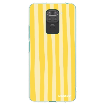 Picasee silikonski črni ovitek za Xiaomi Redmi Note 9 - Lines lemon