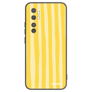 Picasee silikonski črni ovitek za Xiaomi Mi Note 10 Lite - Lines lemon