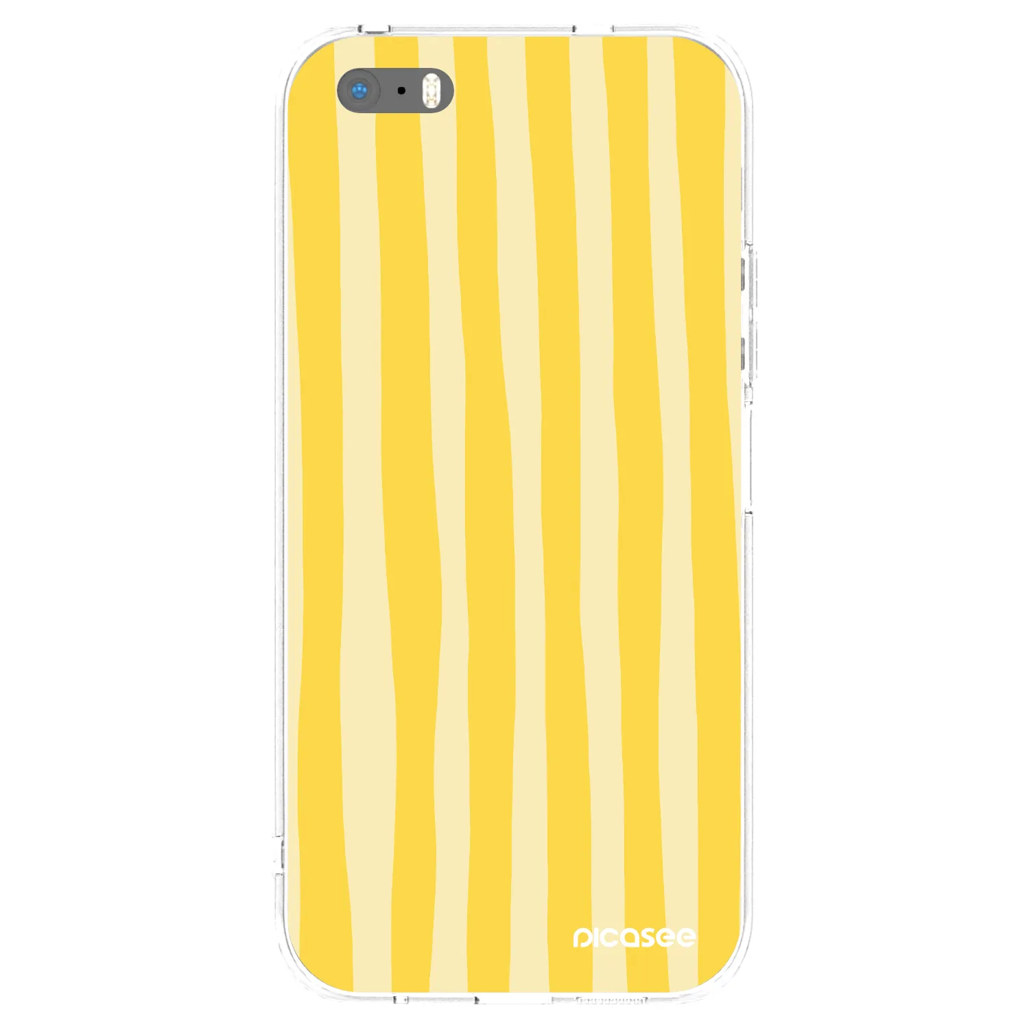 Picasee silikonski prozorni ovitek za Apple iPhone 5/5S/SE - Lines lemon