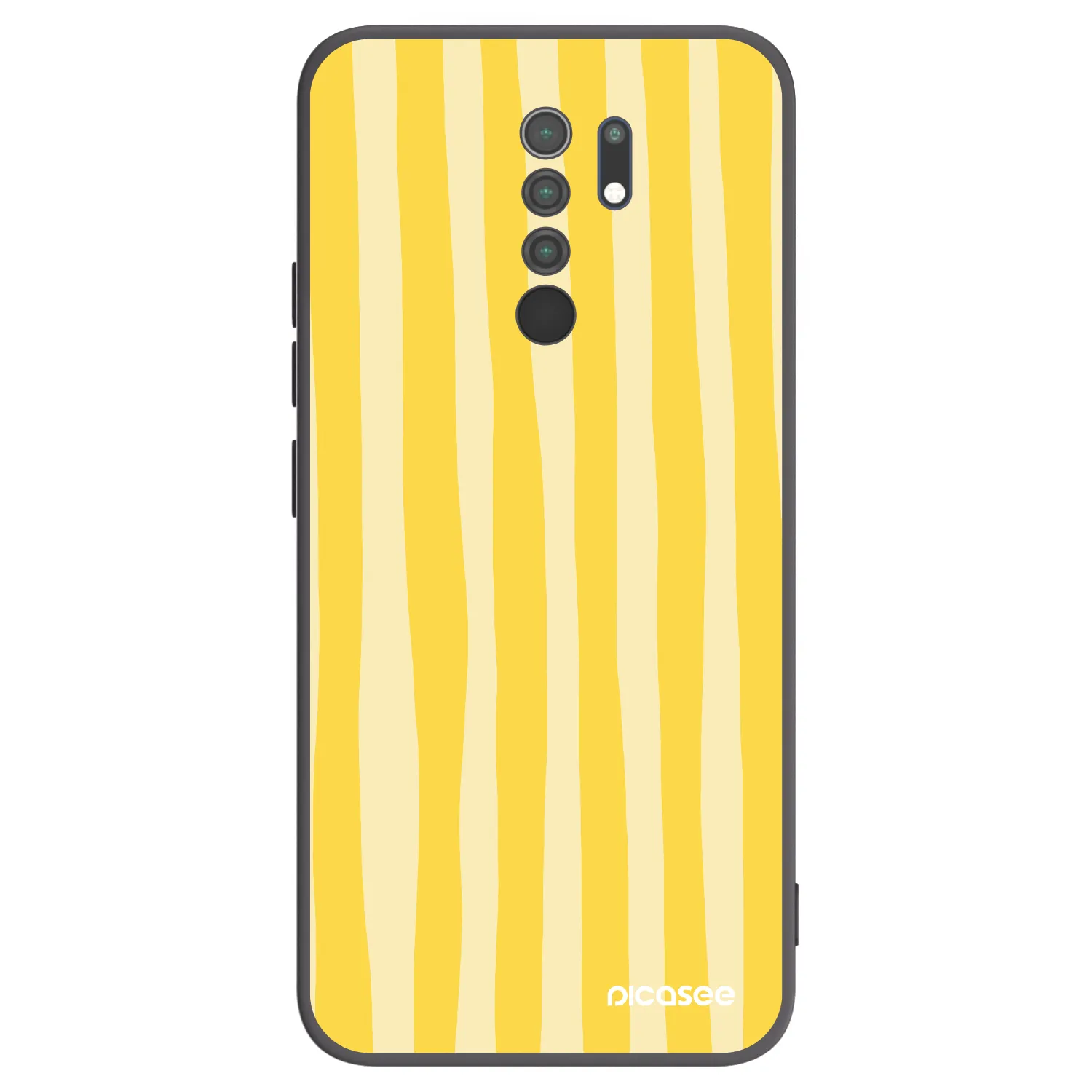 Picasee silikonski črni ovitek za Xiaomi Redmi 9 - Lines lemon