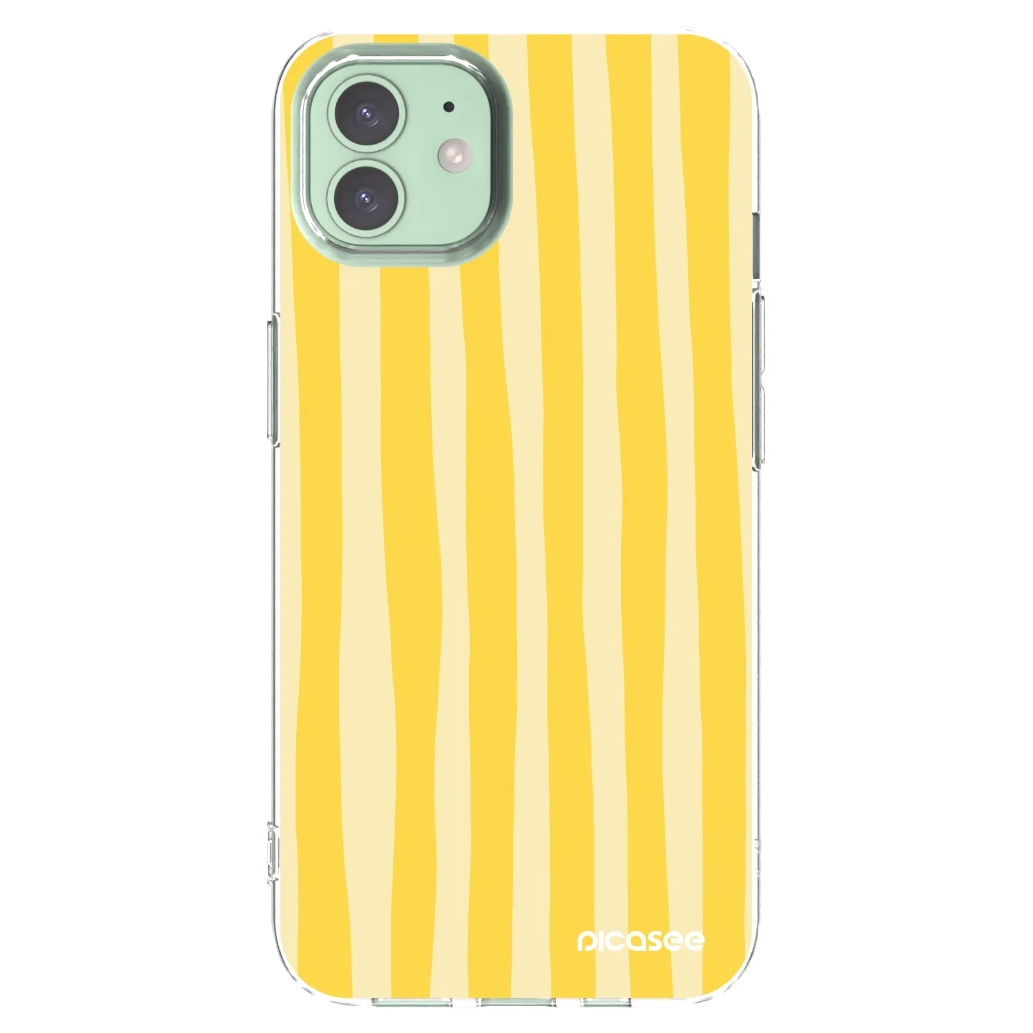 Picasee silikonski prozorni ovitek za Apple iPhone 12 - Lines lemon
