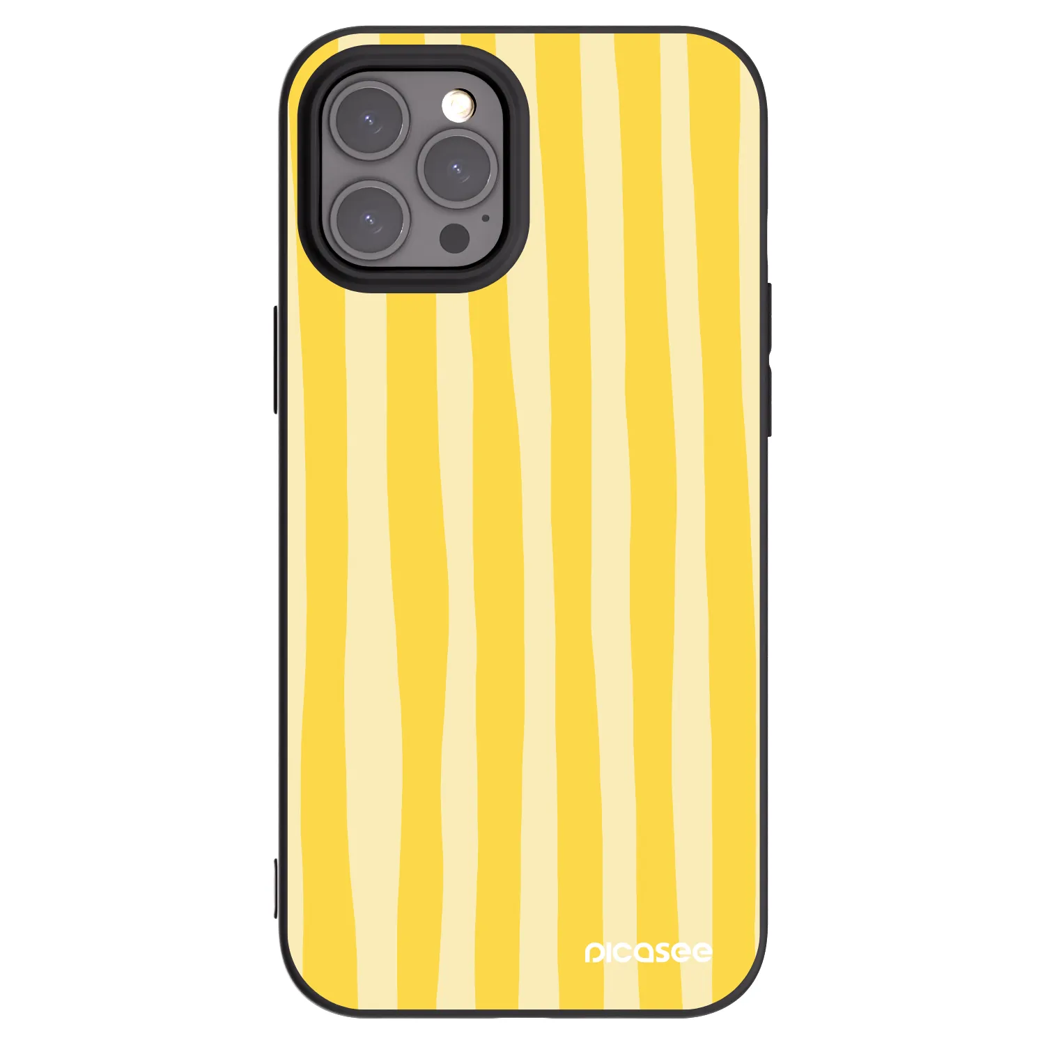 Picasee silikonski črni ovitek za Apple iPhone 12 Pro Max - Lines lemon