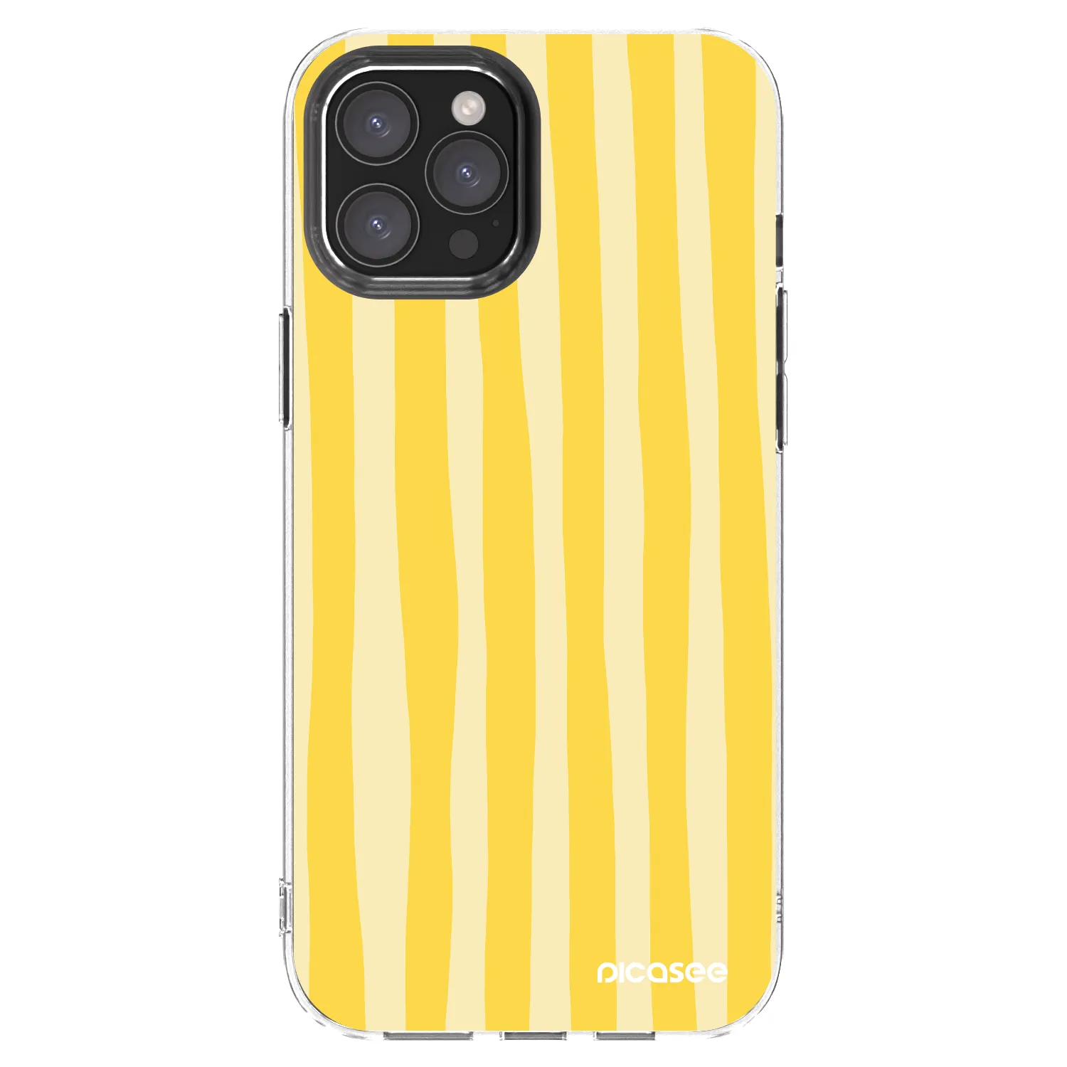 Picasee silikonski prozorni ovitek za Apple iPhone 12 Pro Max - Lines lemon