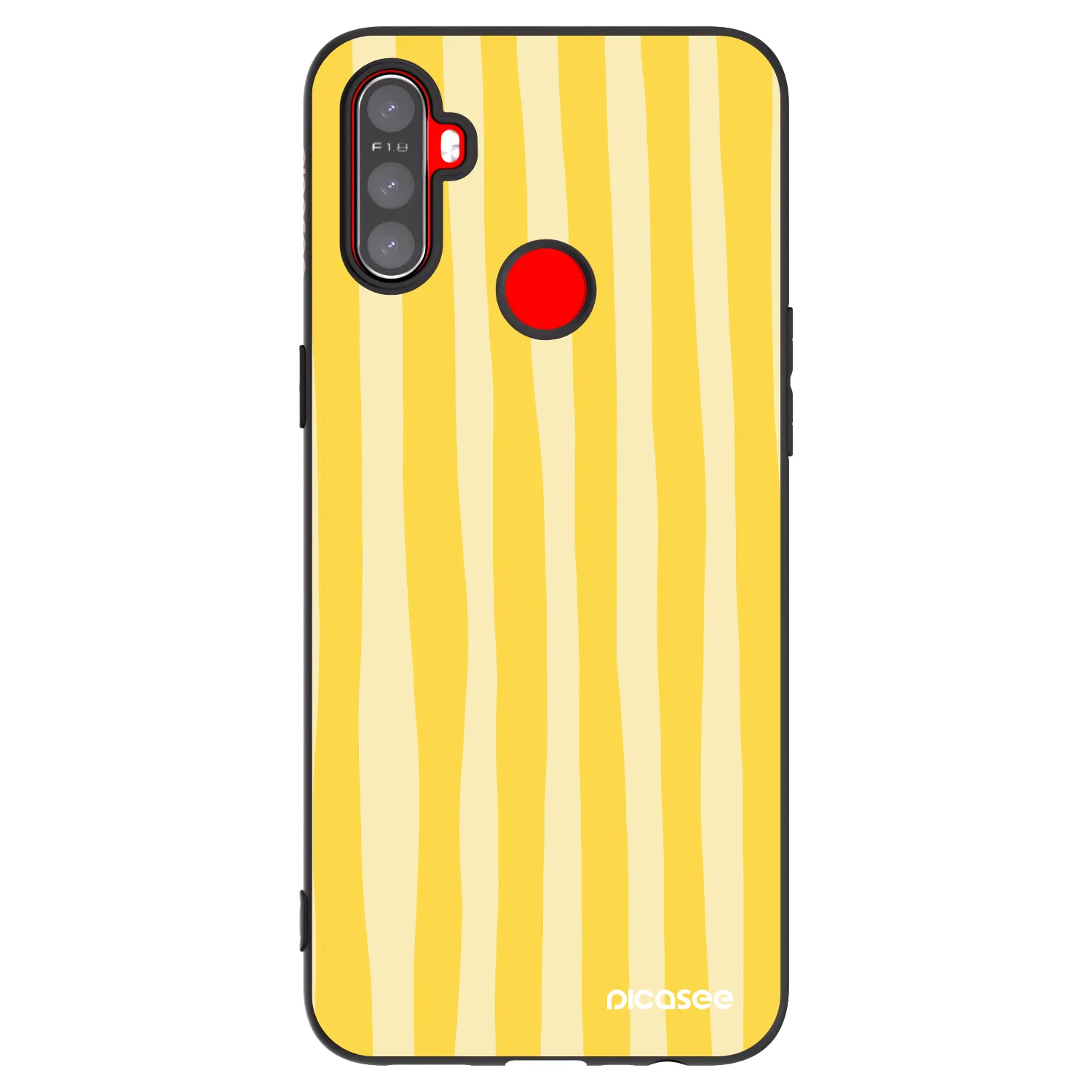 Picasee silikonski črni ovitek za Realme C3 - Lines lemon