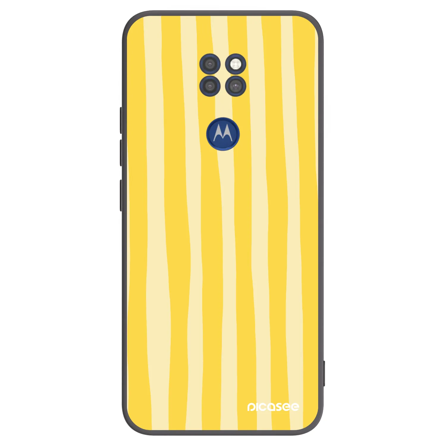 Picasee silikonski črni ovitek za Motorola Moto G9 Play - Lines lemon