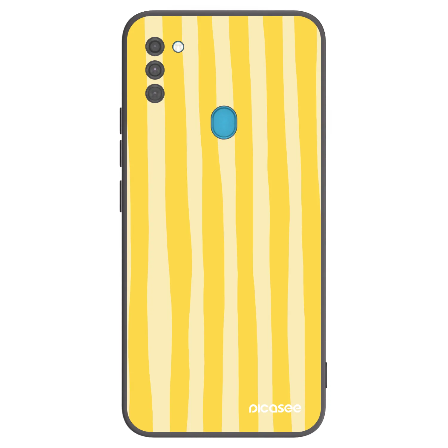 Picasee silikonski črni ovitek za Samsung Galaxy M11 - Lines lemon