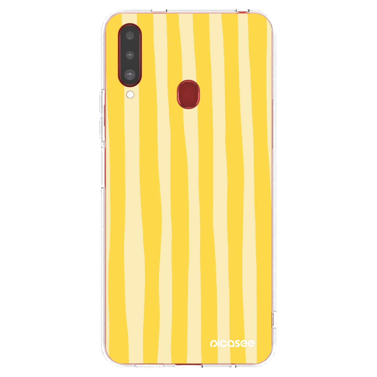 Picasee silikonski prozorni ovitek za Samsung Galaxy A20s - Lines lemon