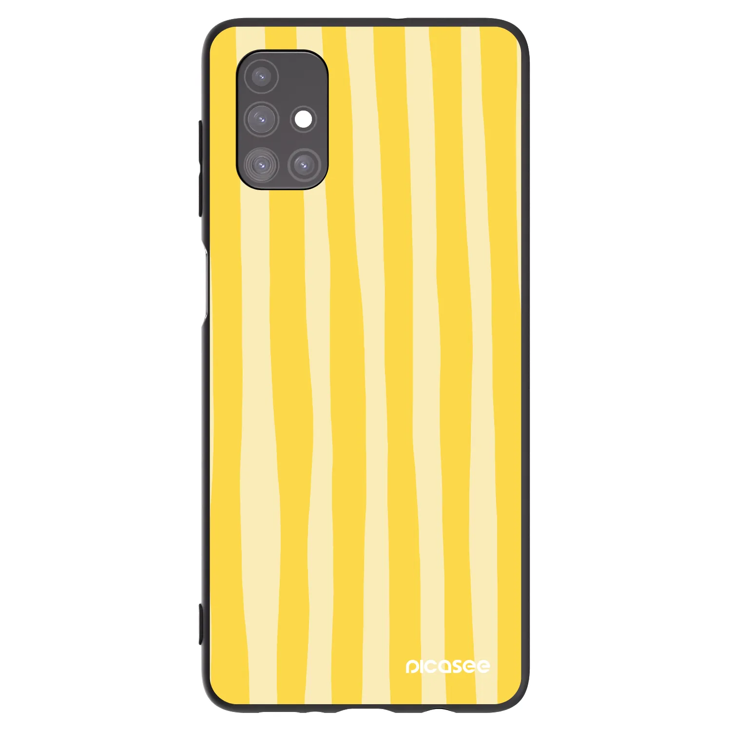 Picasee silikonski črni ovitek za Samsung Galaxy M51 M515F - Lines lemon