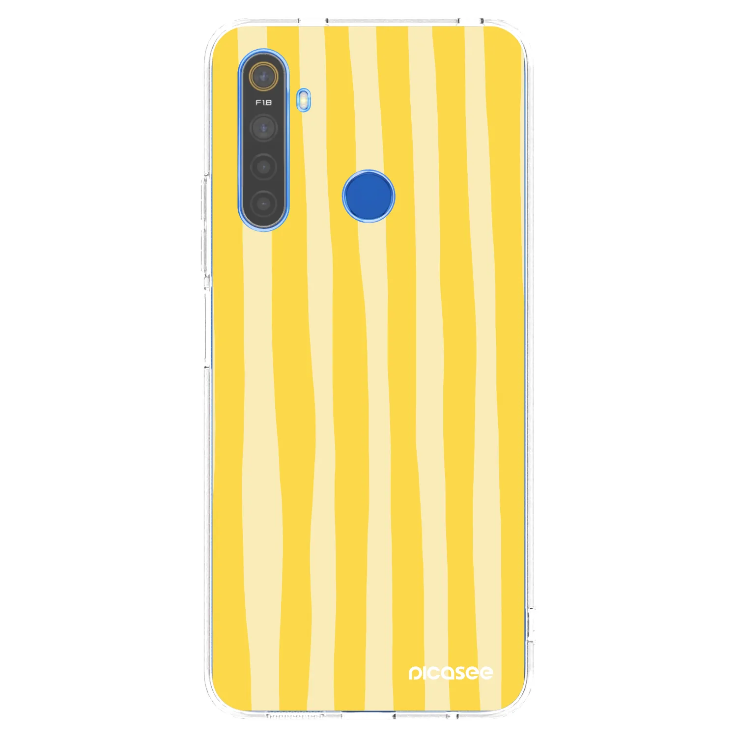 Picasee silikonski prozorni ovitek za Realme 5 - Lines lemon