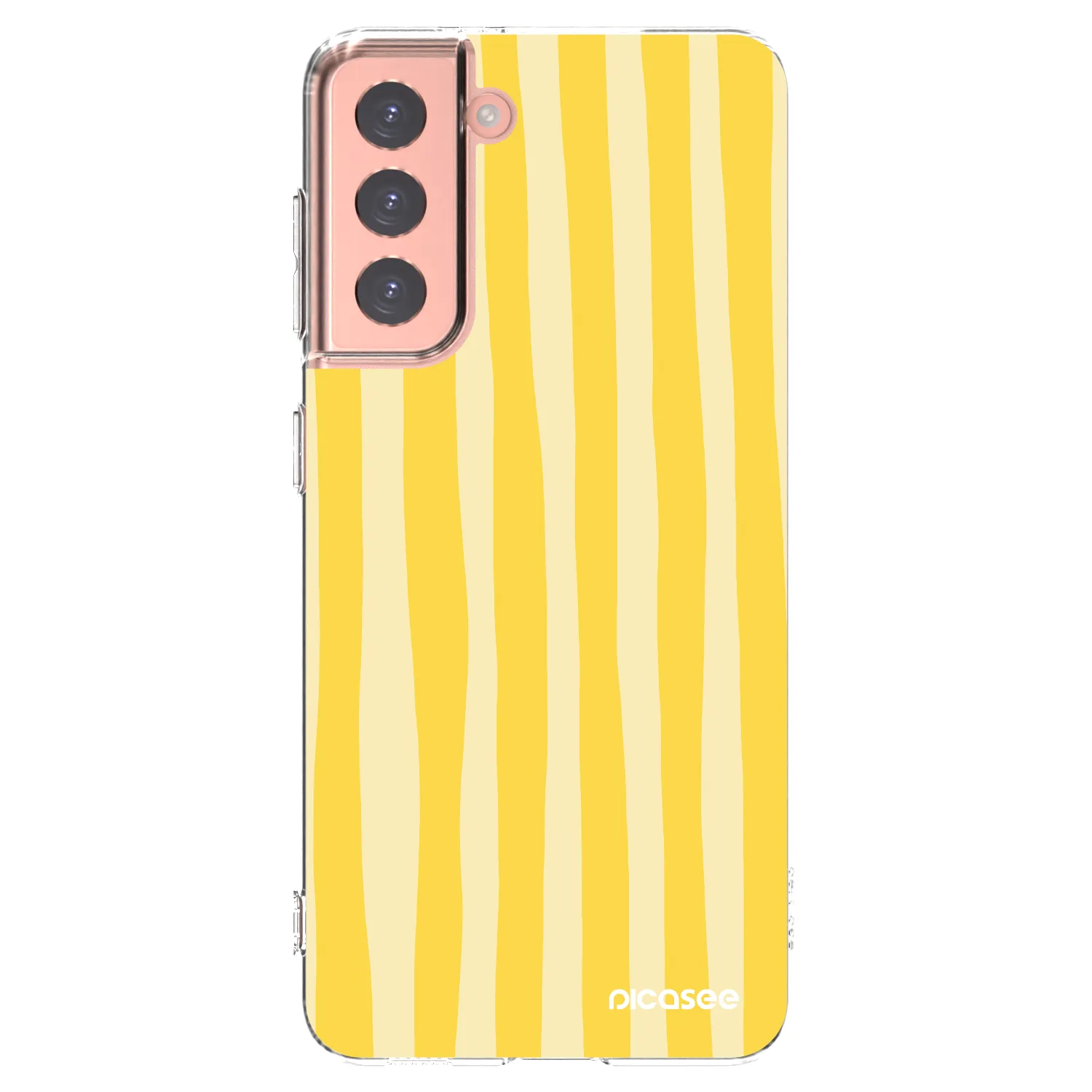 Picasee silikonski prozorni ovitek za Samsung Galaxy S21 5G G991B - Lines lemon