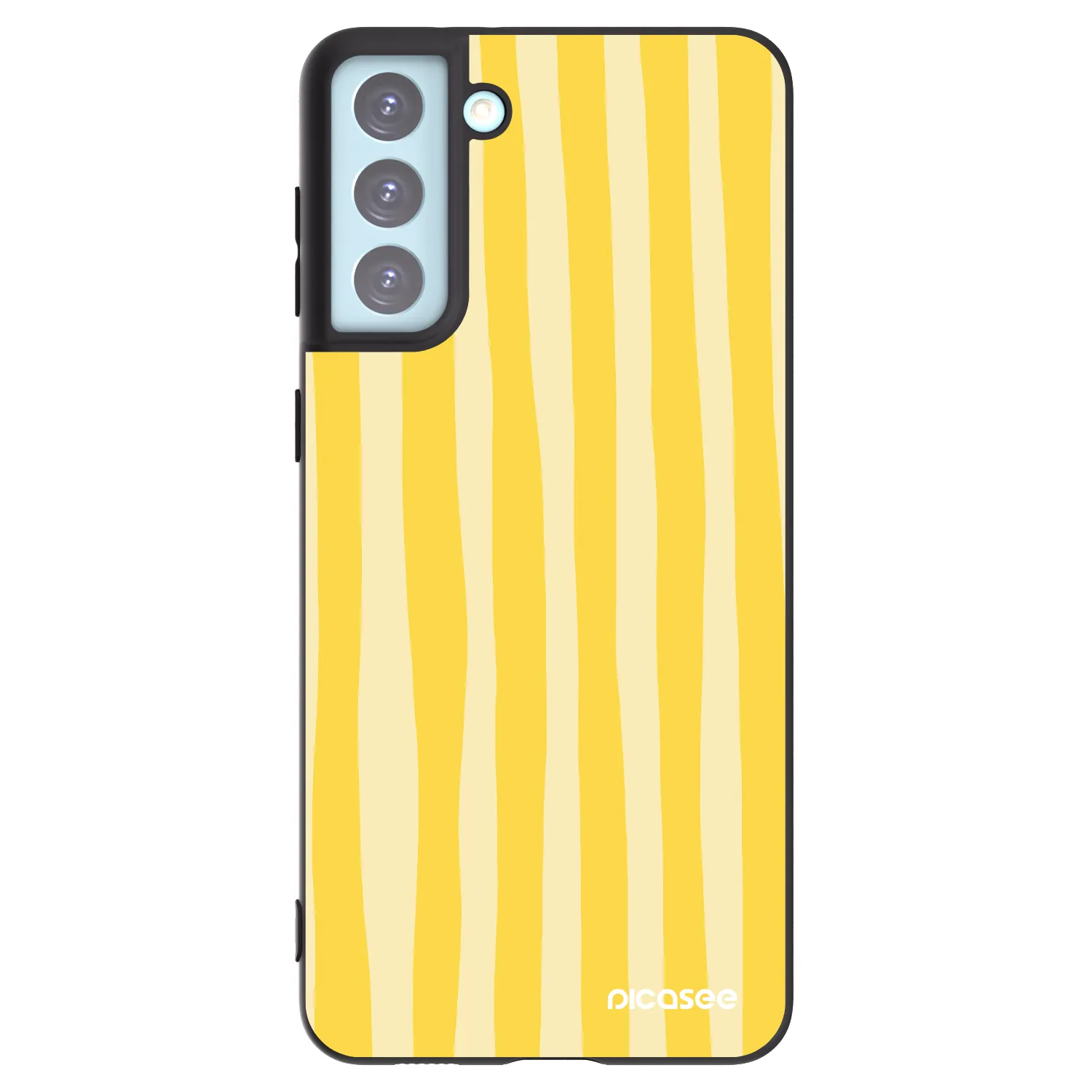 Picasee silikonski črni ovitek za Samsung Galaxy S21+ 5G G996F - Lines lemon