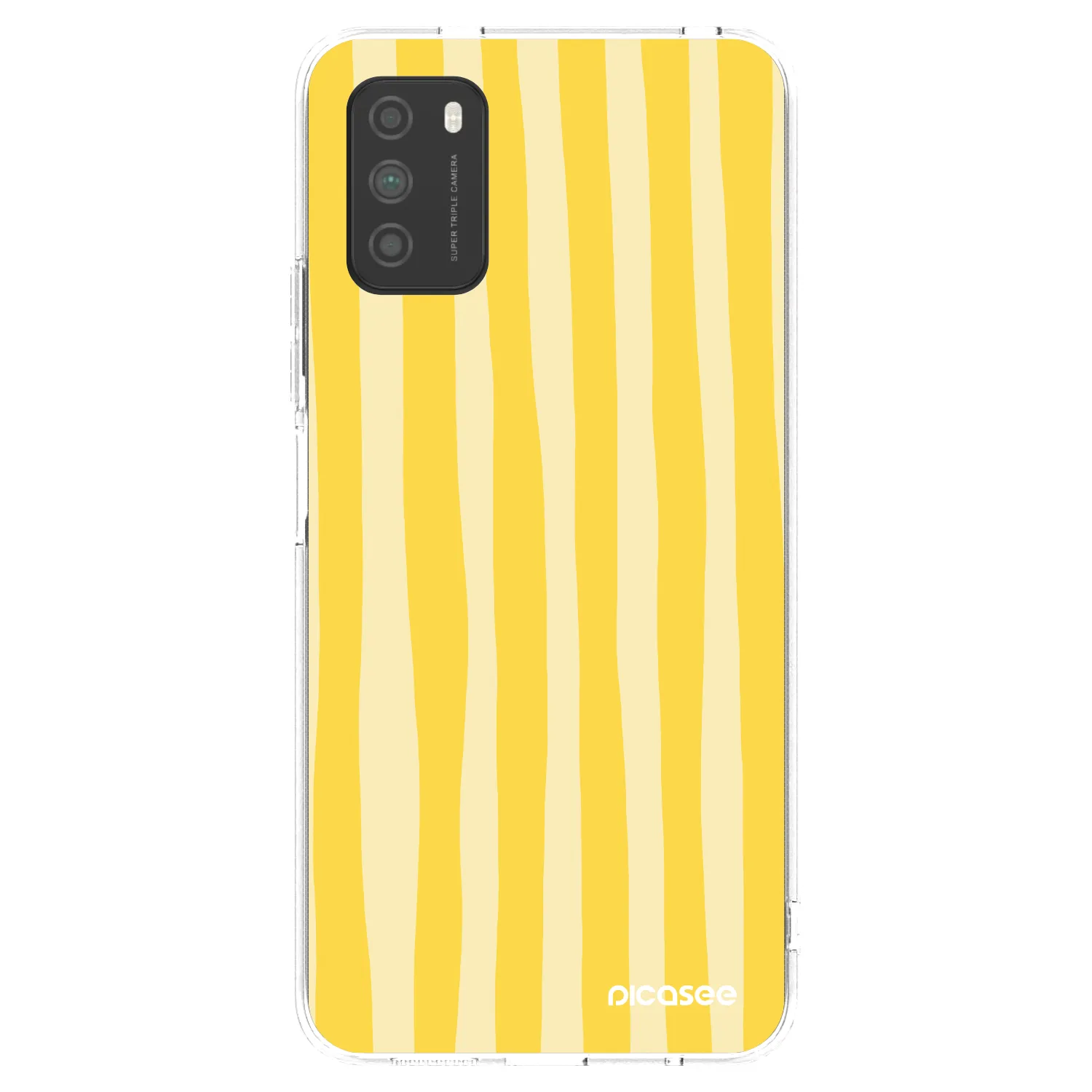Picasee silikonski prozorni ovitek za Xiaomi Poco M3 - Lines lemon