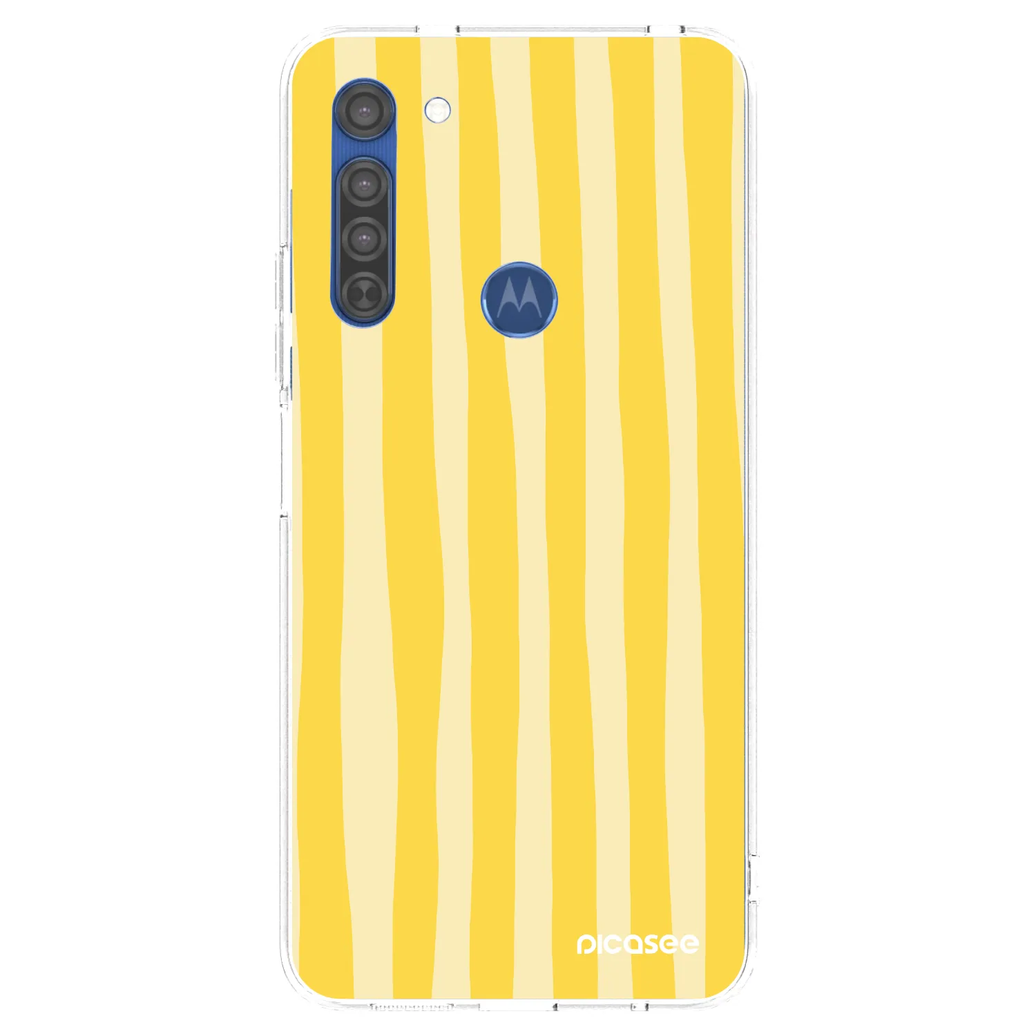 Picasee silikonski prozorni ovitek za Motorola Moto G8 - Lines lemon