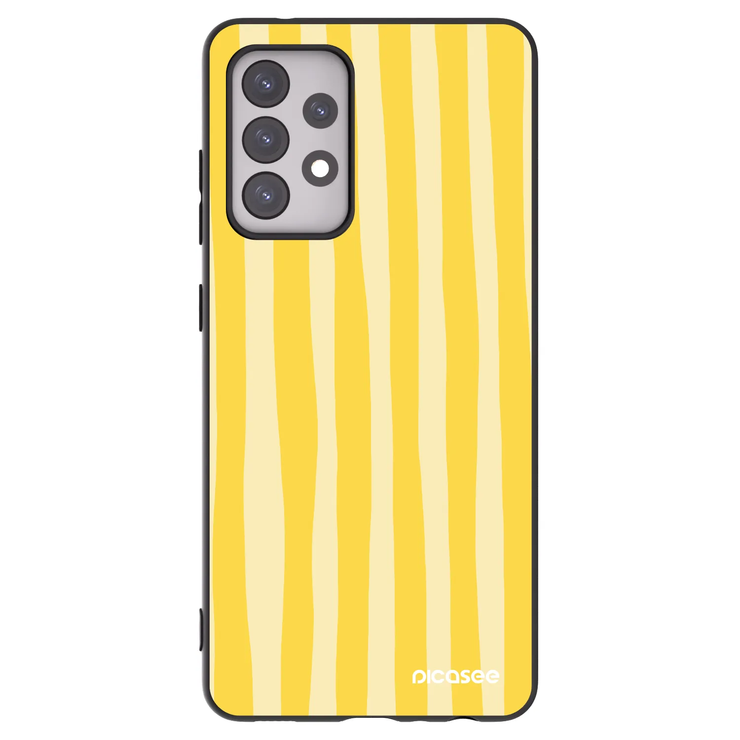 Picasee silikonski črni ovitek za Samsung Galaxy A52 5G A525F - Lines lemon