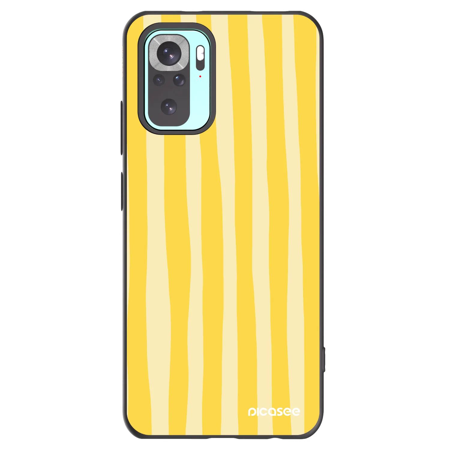 Picasee silikonski črni ovitek za Xiaomi Redmi Note 10 Pro - Lines lemon