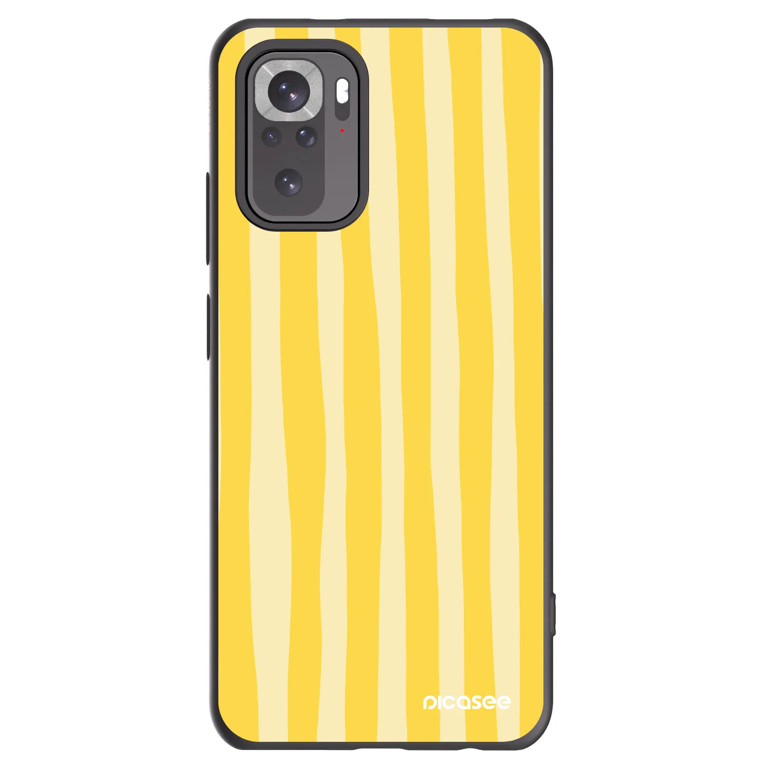 Picasee silikonski črni ovitek za Xiaomi Redmi Note 10S - Lines lemon