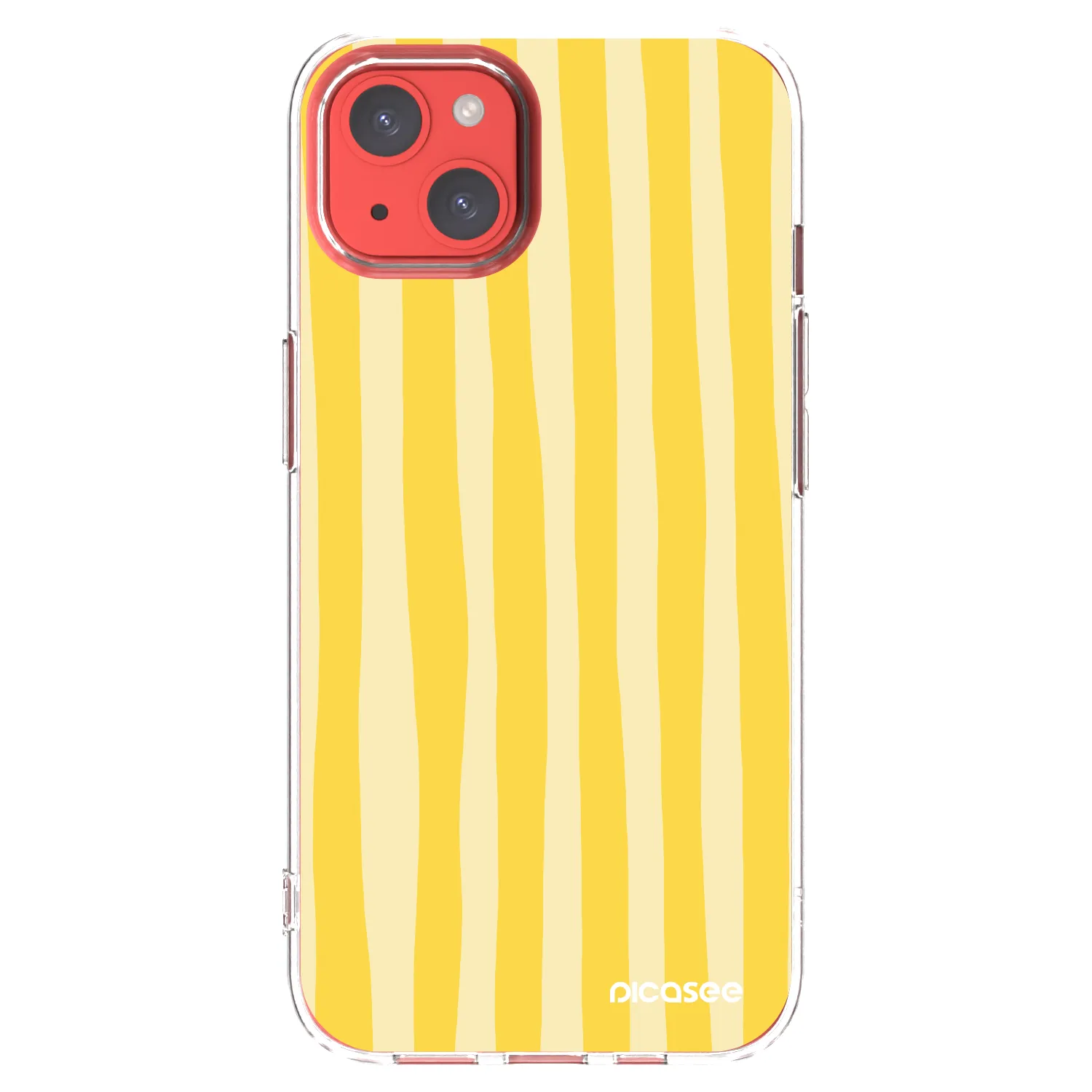 Picasee silikonski prozorni ovitek za Apple iPhone 13 - Lines lemon