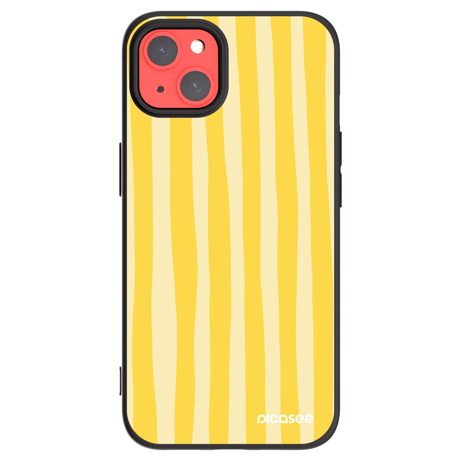 Picasee silikonski črni ovitek za Apple iPhone 13 - Lines lemon