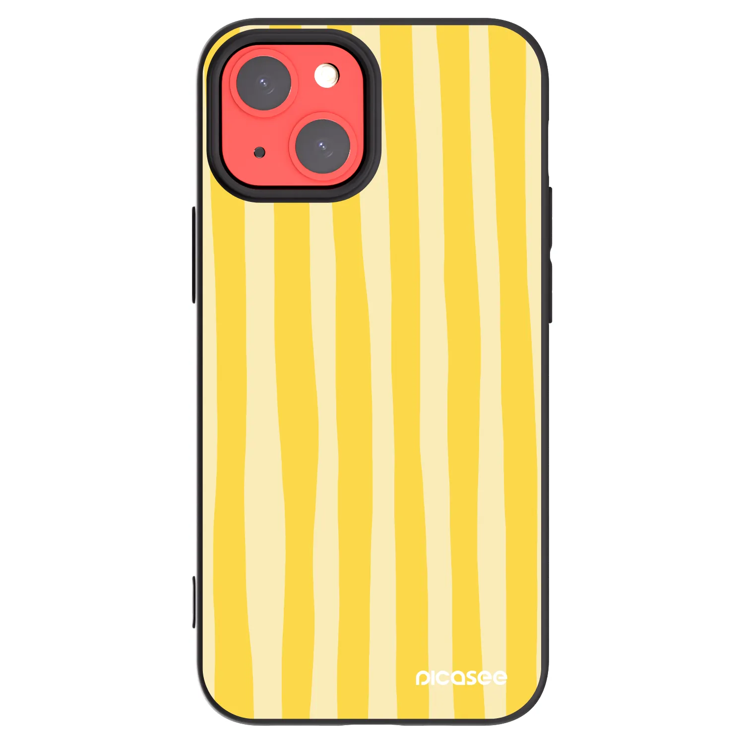 Picasee silikonski črni ovitek za Apple iPhone 13 mini - Lines lemon