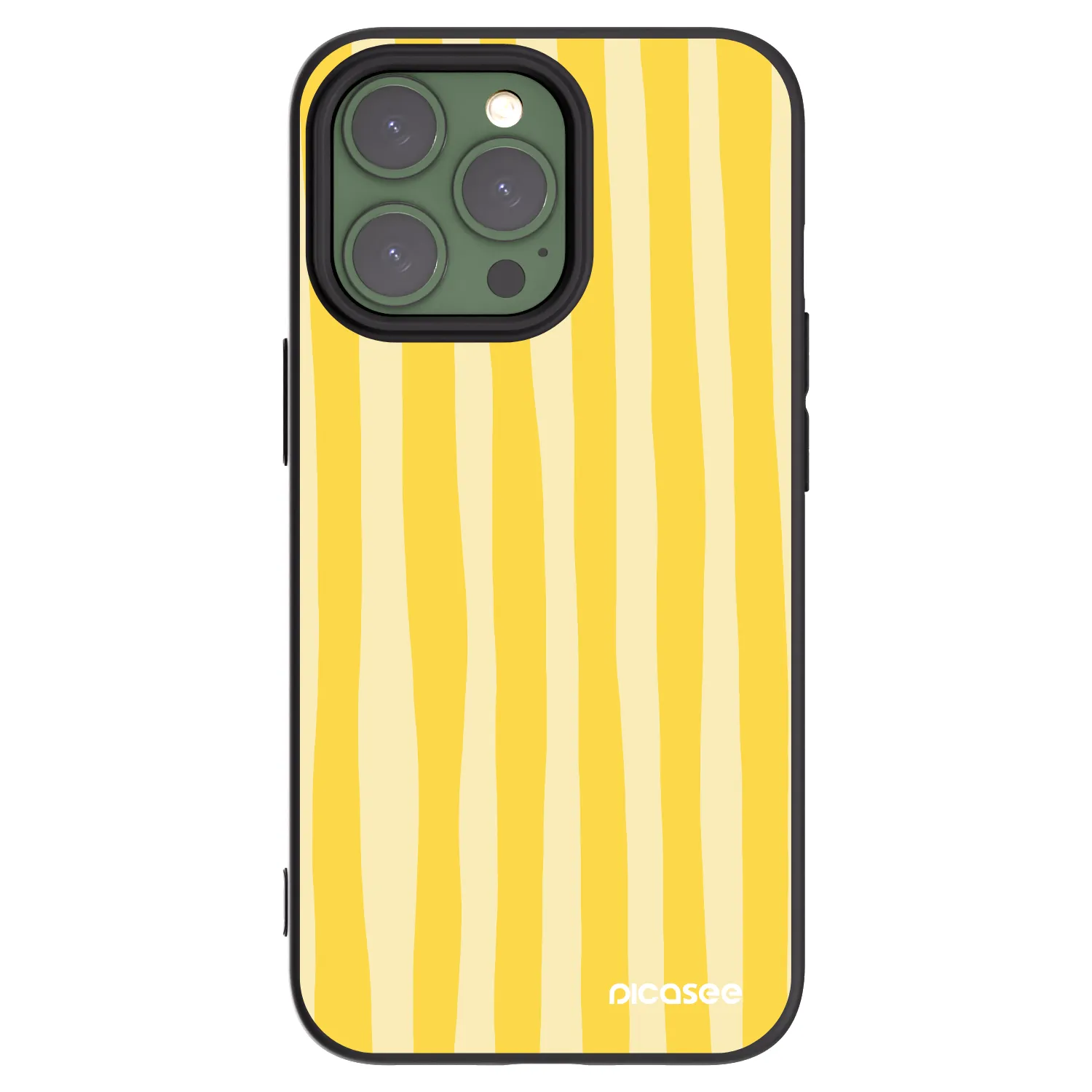 Picasee silikonski črni ovitek za Apple iPhone 13 Pro - Lines lemon