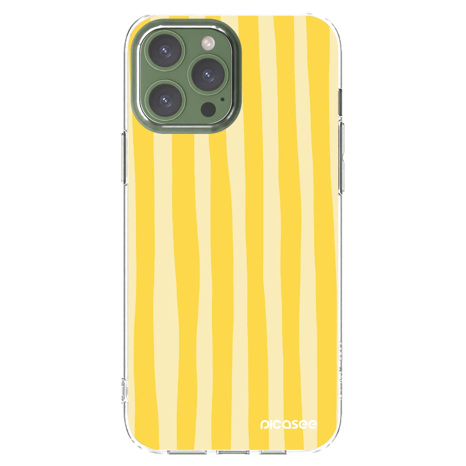 Picasee silikonski prozorni ovitek za Apple iPhone 13 Pro Max - Lines lemon