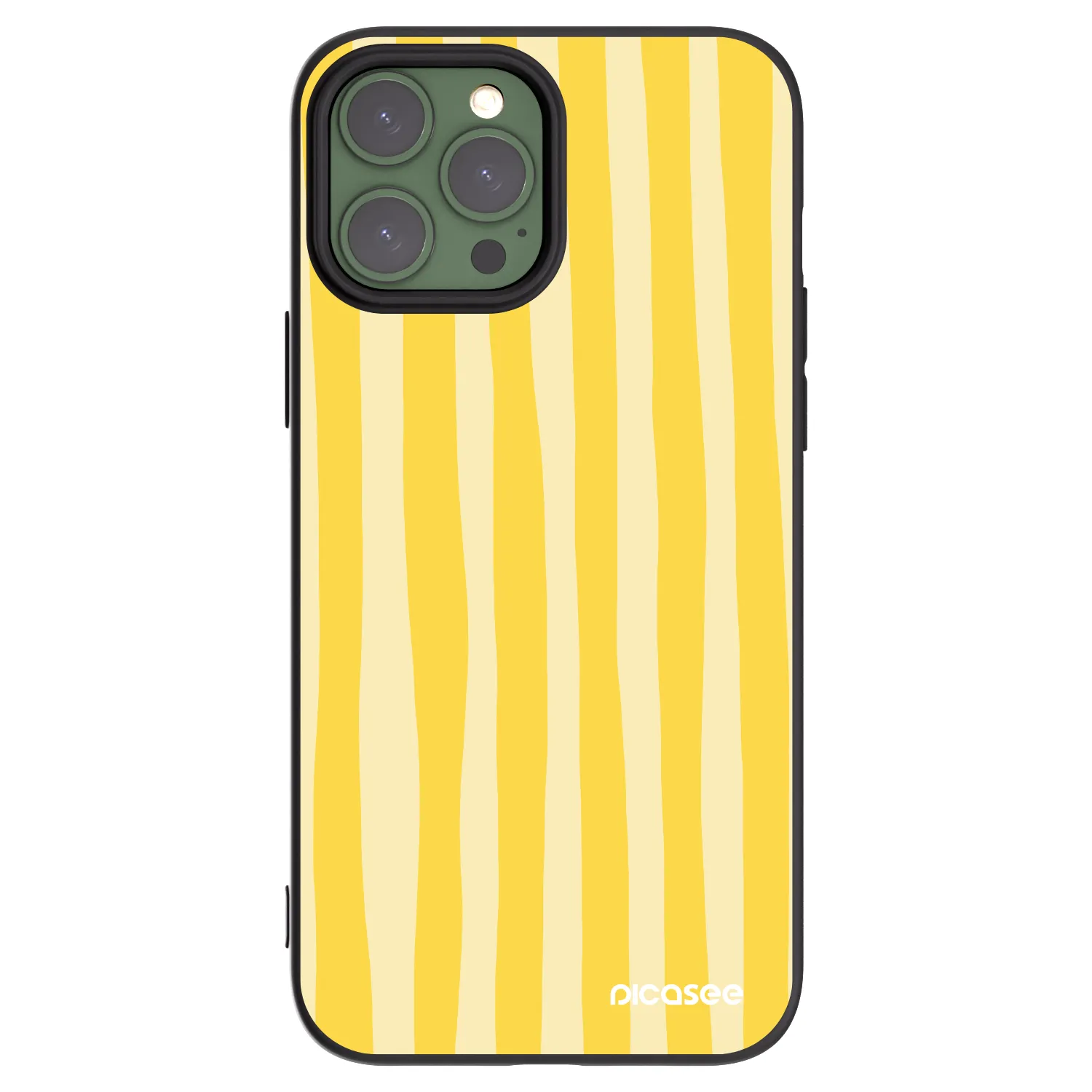 Picasee silikonski črni ovitek za Apple iPhone 13 Pro Max - Lines lemon